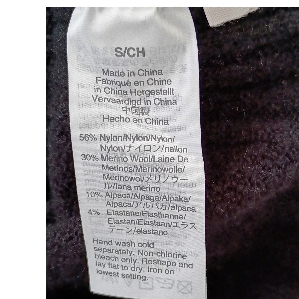 J.Crew Womens Merino Wool Alpaca Blend Mock Neck Turtleneck Sweater Black‎ Small